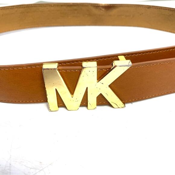 MICHAEL KORS Faux Vegan Leather MK Logo Belt Size Medium